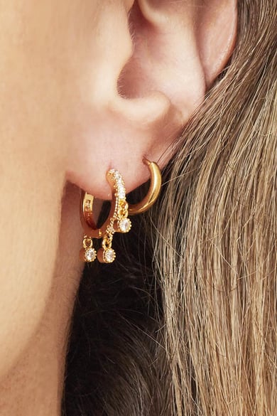 Ohrringe Little Hoops 1,2cm Goldfarbe Edelstahl h5 Bild2